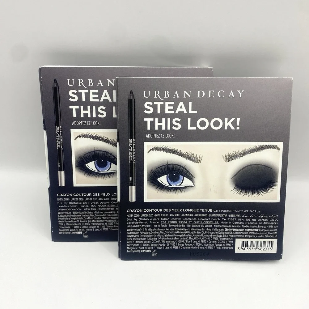 2x Urban Decay 24/7 Glide On Waterproof Eye Pencil Liner in Zero Mini Size 0.3oz